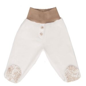 organic baby sweatpants with feet scaled